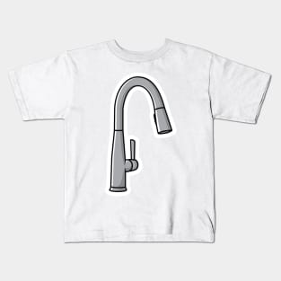 Steel Water Supply Faucets For Bathroom And Kitchen Sink Sticker vector illustration. Home interior objects icon concept. Kitchen faucet sticker design logo with shadow. Kids T-Shirt